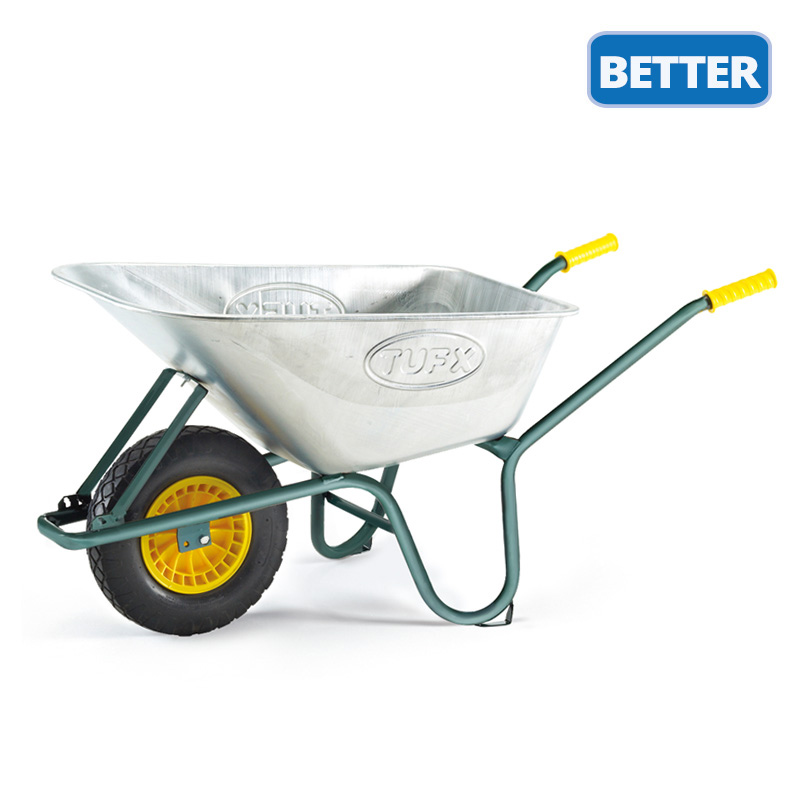 galvanized steel wheelbarrow