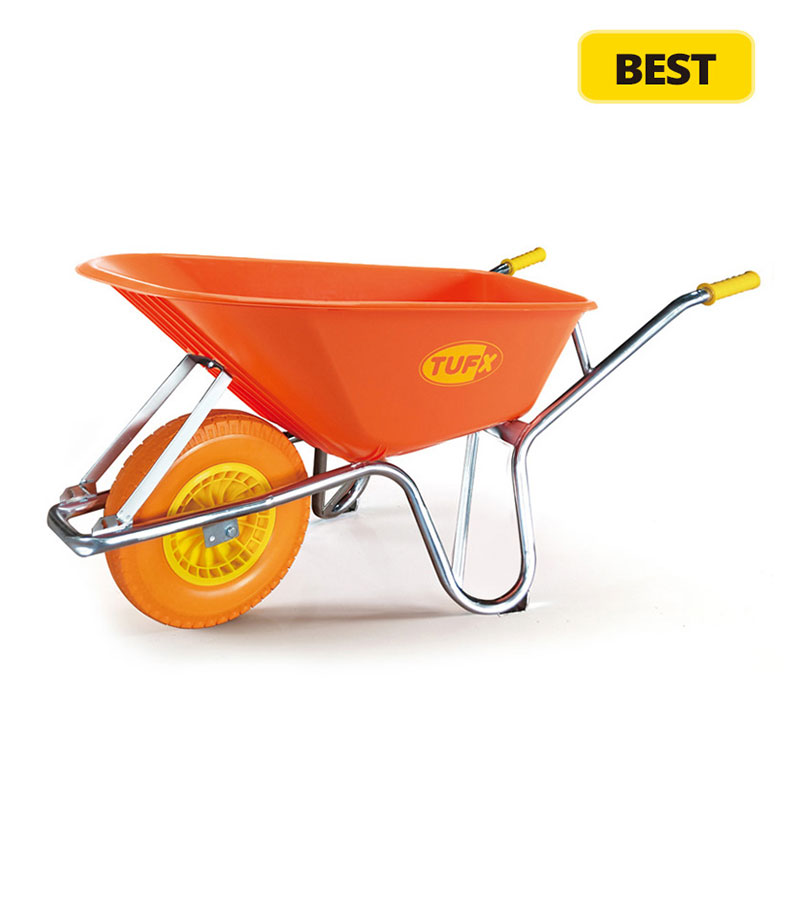 Heavy Duty Poly Contractor Wheelbarrow For Construction-Strongest and Lightest