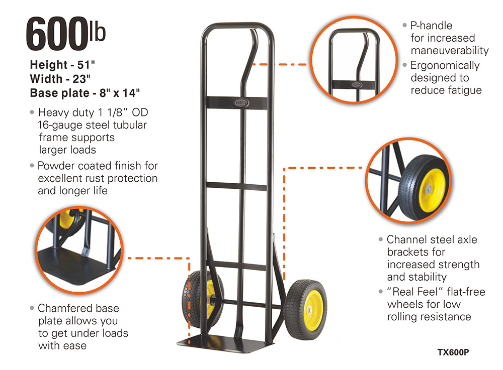 Industrial Duty P-Handle Hand Truck